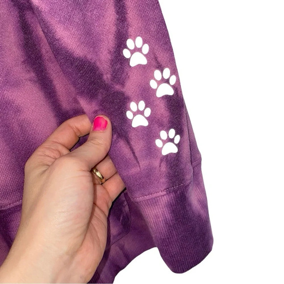 Handmade Fur Mama Tie Dye Sweatshirt Pullover Women Small Pink Purple Reflective - Picture 9 of 15